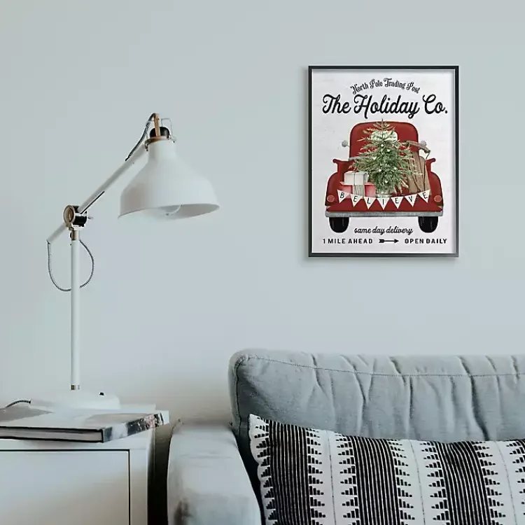 Christmas Art & Wall Decor>Kirklands Home Holiday Co. Truck and Winter Fir Tree Wall Plaque