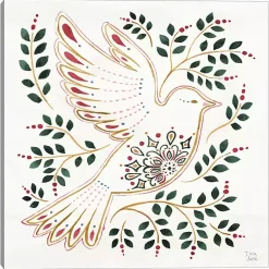 Christmas Art & Wall Decor>Kirklands Home Holiday Dove Canvas Art Print White