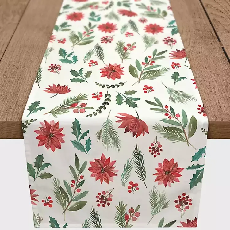 Christmas Dining & Entertaining>Kirklands Home Holiday Florals Table Runner, 90 in.