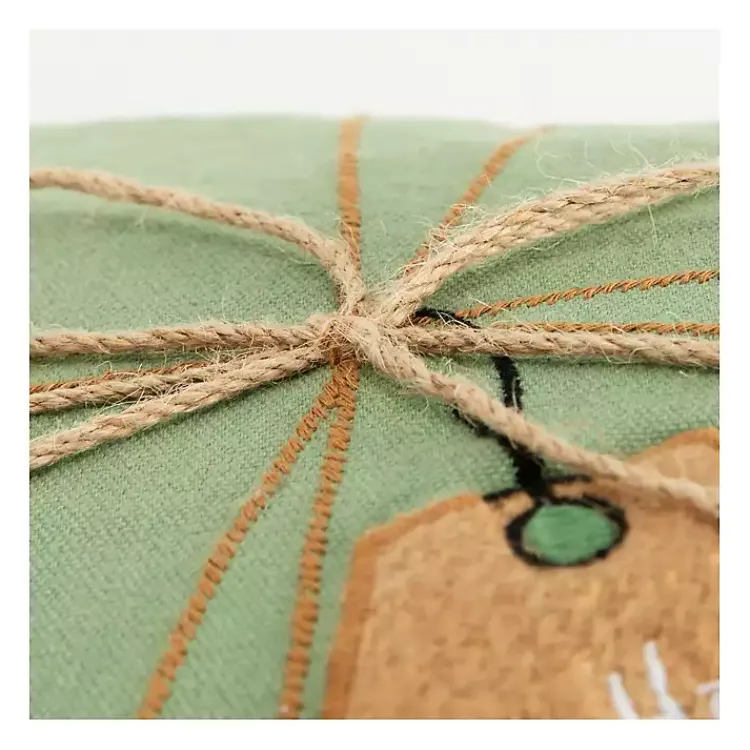 Christmas Pillows>Kirklands Home Holiday Gift Tags Embroidered Lumbar Pillow