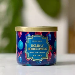 Candles>Kirklands Home Holiday Homecoming Triple Wick Jar Candle Blue