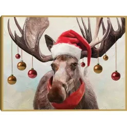 Christmas Decorations>Kirklands Home Holiday Moose Framed Art Print Brown