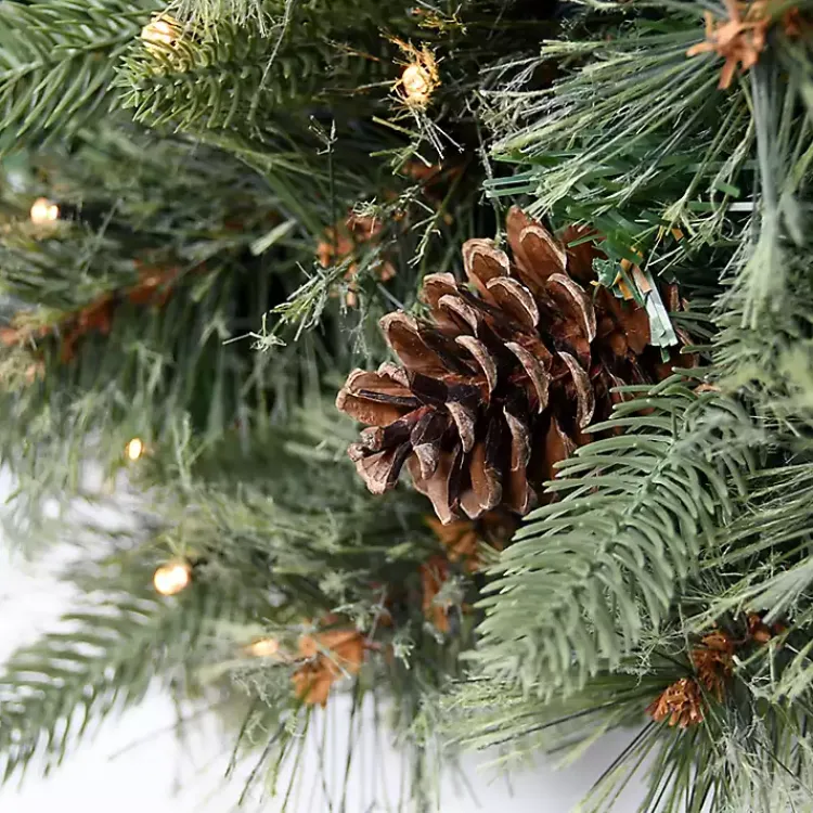 Wreaths>Kirklands Home Holiday Pine Needle Cabin Pre-Lit Wreath