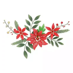 Christmas Art & Wall Decor>Kirklands Home Holiday Poinsettia Floral Spray Wall Plaque