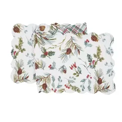 Christmas Dining & Entertaining>Kirklands Home Holly and Pinecone Reversible Table Runner