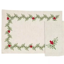 Christmas Dining & Entertaining>Kirklands Home Holly Berry 8-pc. Placemat and Napkin Set
