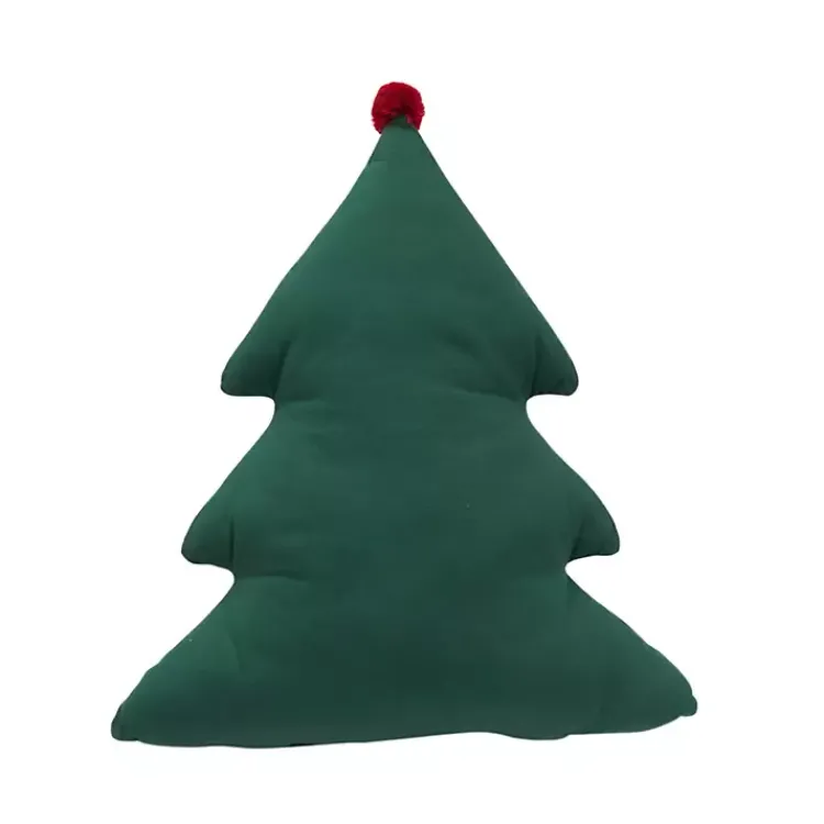 Christmas Pillows>Kirklands Home Holly Christmas Tree Shaped Pillow Green