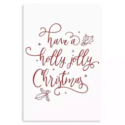 Christmas Art & Wall Decor>Kirklands Home Holly Jolly Christmas Canvas Wall Plaque