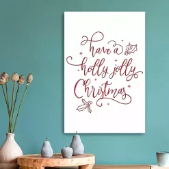 Christmas Art & Wall Decor>Kirklands Home Holly Jolly Christmas Canvas Wall Plaque
