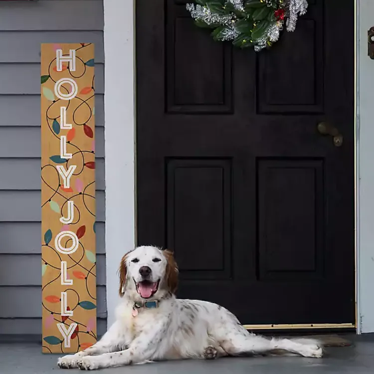 Outdoor Christmas Decorations>Kirklands Home Holly Jolly Lights Porch Board