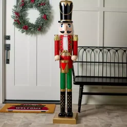 Outdoor Christmas Decorations>Kirklands Home Holly Nutcracker Wooden Outdoor Statue
