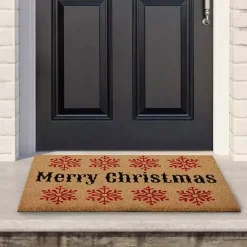 Outdoor Christmas Decorations>Kirklands Home Holly Red Snowflake Christmas Doormat