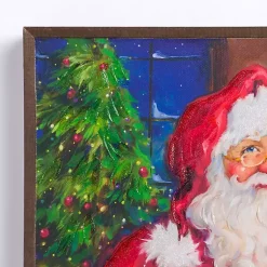 Christmas Art & Wall Decor>Kirklands Home Holly Santa Cookies and Hot Cocoa Canvas Art Print Multi