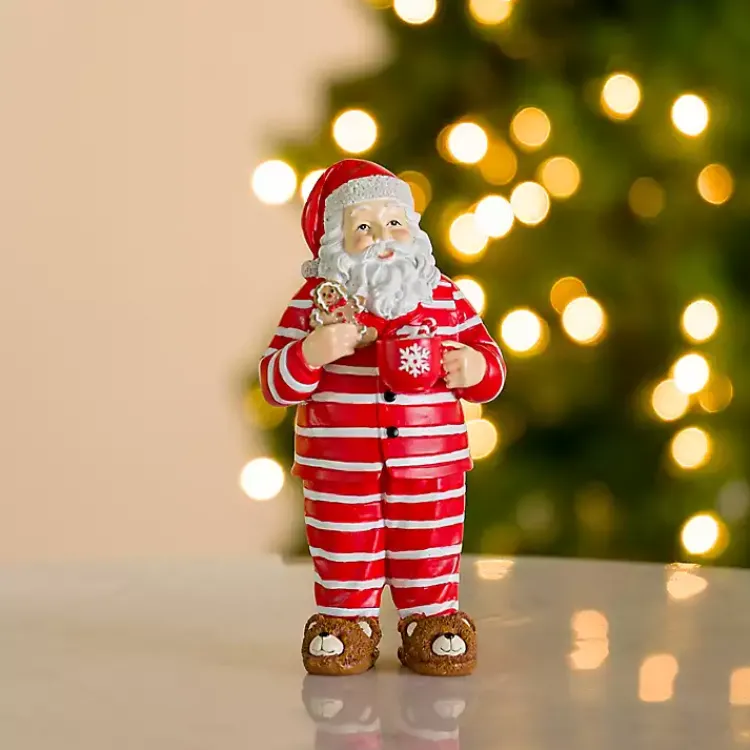 Christmas Decorations>Kirklands Home Holly Santa in Pajamas Decoration Red