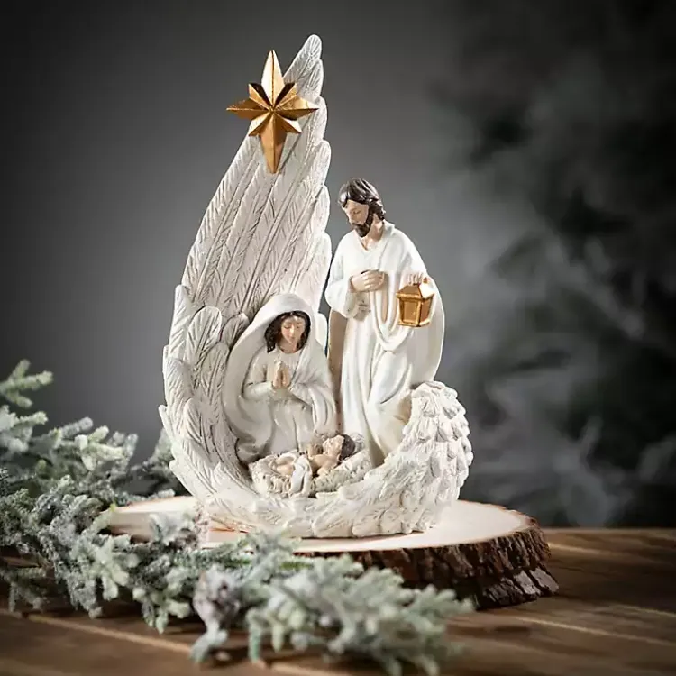 Christmas Decorations>Kirklands Home Holy Family White and Gold Nativity Statue