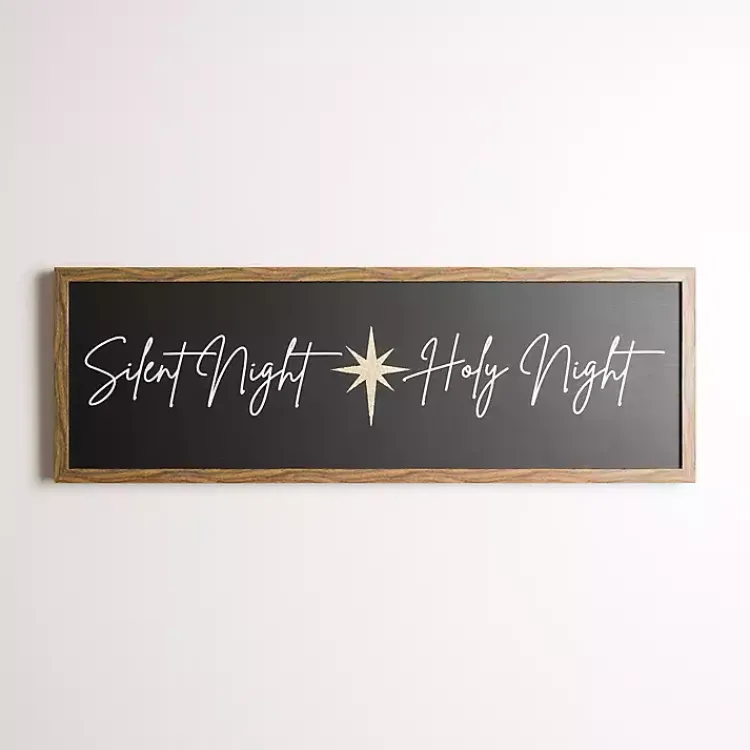 Christmas Art & Wall Decor>Kirklands Home Holy Night Silent Night Canvas Wall Plaque