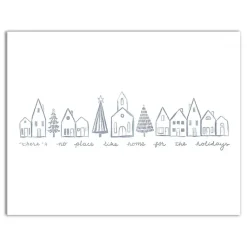 Christmas Art & Wall Decor>Kirklands Home Home for the Holidays Village Canvas Art Print White