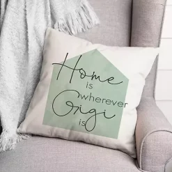 Pillows>Kirklands Home Home is Wherever Gigi is Sage Pillow