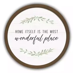 Kirklands Home Home is Wonderful Round Framed Plaque Brown Sale