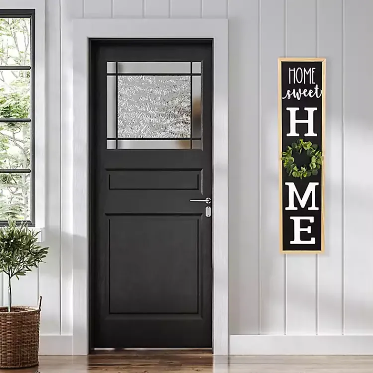 Kirklands Home Home Sweet Home Wreath Porch Board Black Outlet