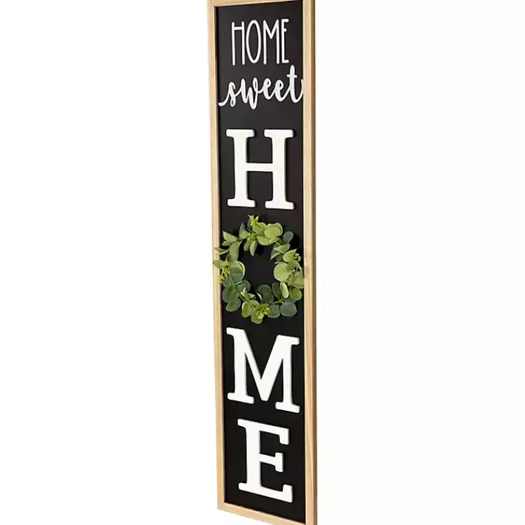 Kirklands Home Home Sweet Home Wreath Porch Board Black Outlet