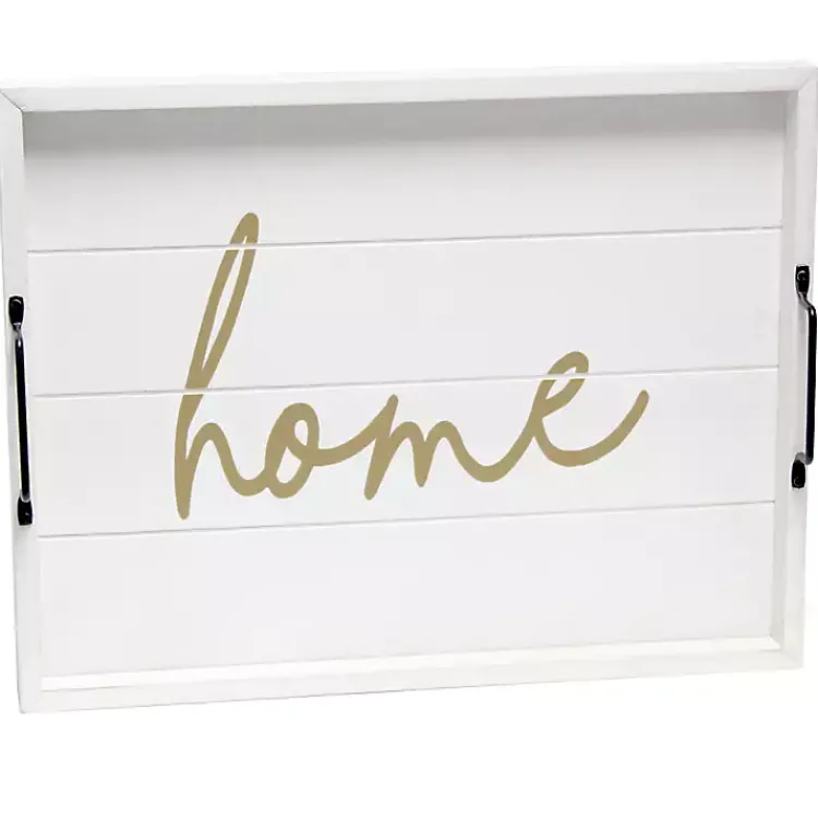 Decorative Trays>Kirklands Home Home Wash Wood Tray White