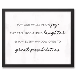 Kirklands Home Home Wishes Black Framed Canvas Art Print Clearance