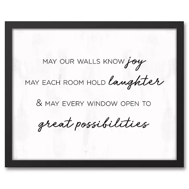 Kirklands Home Home Wishes Black Framed Canvas Art Print Clearance