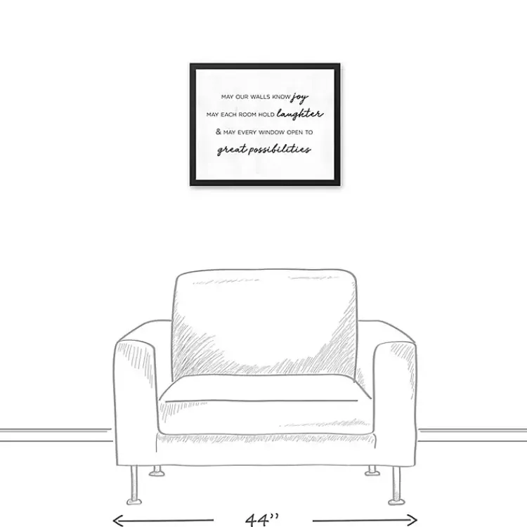 Kirklands Home Home Wishes Black Framed Canvas Art Print Clearance