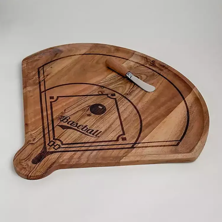 Kirklands Home Homeplate Shaped Acacia Wood Serving Board Clearance
