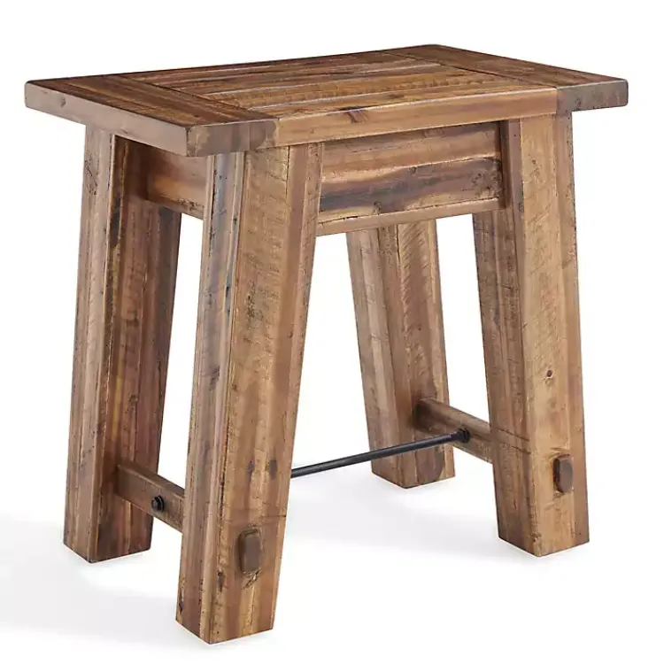 Kirklands Home Honey Acacia Rustic Accent Table Tan New
