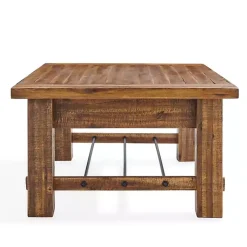 Kirklands Home Honey Acacia Wood Coffee Table with Metal Bars Tan Best