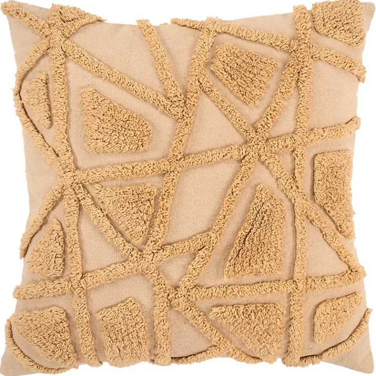 Pillows>Kirklands Home Honey Geo Tufted Throw Pillow Yellow