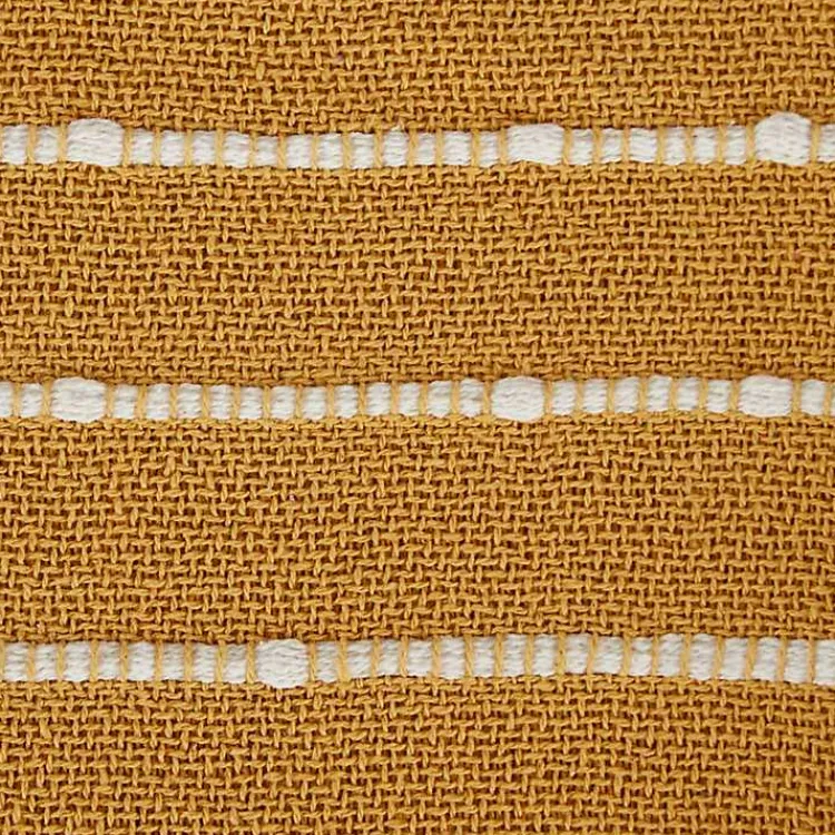 Blankets & Throws>Kirklands Home Honey Gold Slub Stripe Decorative Throw Yellow