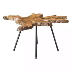 Kirklands Home Honey Natural Teak Wood Coffee Table Brown New