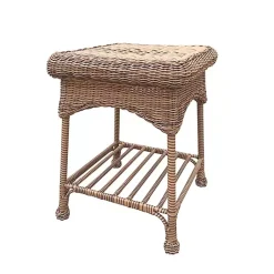 Kirklands Home Honey Resin Wicker and Metal Accent Table Tan Best