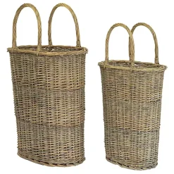 Baskets & Boxes>Kirklands Home Honey Wicker Tall Oval Baskets, Set of 2 Brown