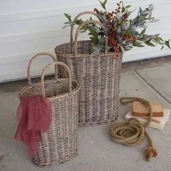 Baskets & Boxes>Kirklands Home Honey Wicker Tall Oval Baskets, Set of 2 Brown