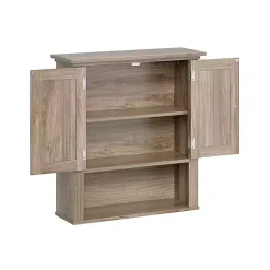 Kirklands Home Honey Woodgrain Wall-Mounted Cabinet Tan Hot