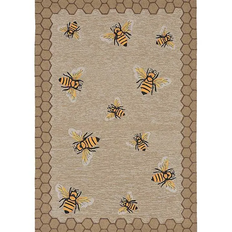 Kirklands Home Honeycomb Bees Outdoor Area Rug, 5x7 Hot