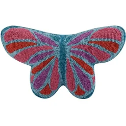 Pillows>Kirklands Home Hooked Butterfly Throw Pillow