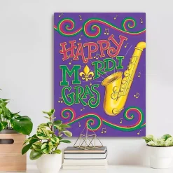 Mardi Gras Decorations>Kirklands Home Hooray Musical Mardi Gras Canvas Art Print