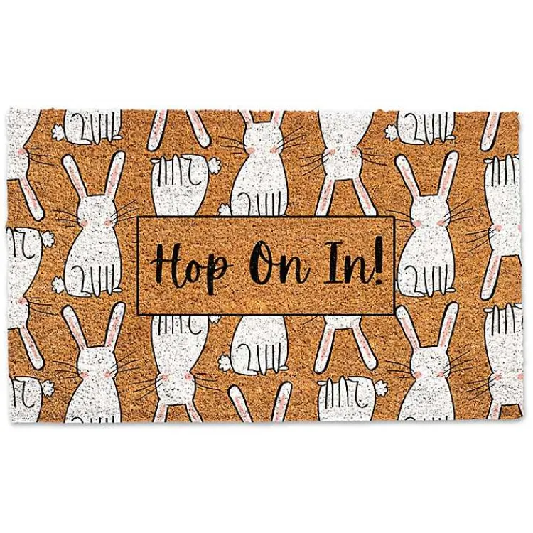 Easter Decorations>Kirklands Home Hop On In Bunny Doormat