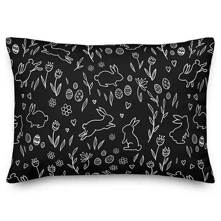 Easter Decorations>Kirklands Home Hop On In Bunny Pattern Outdoor Throw Pillow