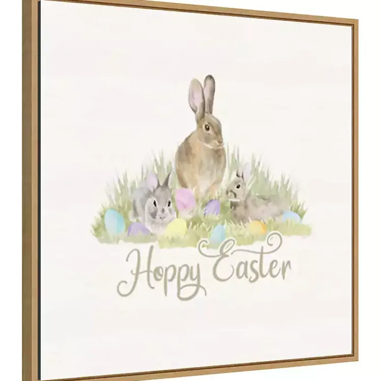 Easter Decorations>Kirklands Home Hoppy Easter Bunnies Framed Canvas Art Print