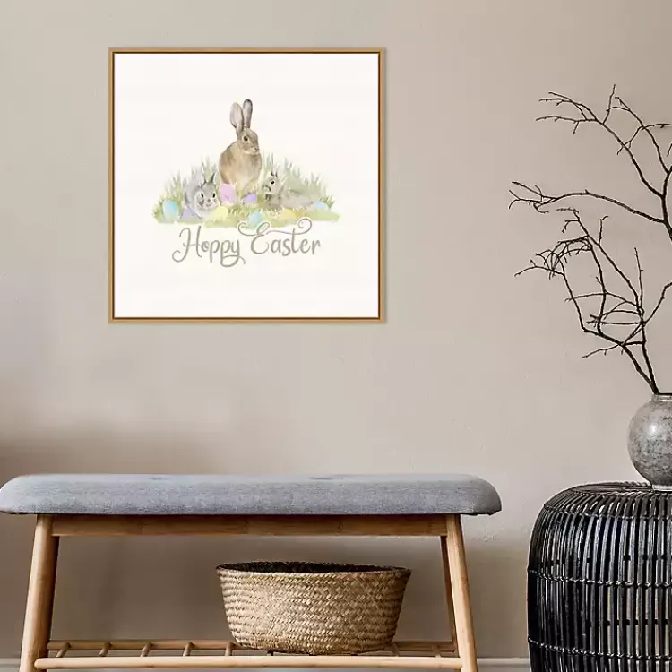Easter Decorations>Kirklands Home Hoppy Easter Bunnies Framed Canvas Art Print