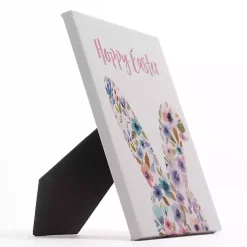 Easter Decorations>Kirklands Home Hoppy Easter Floral Bunny Table Canvas Art Print White