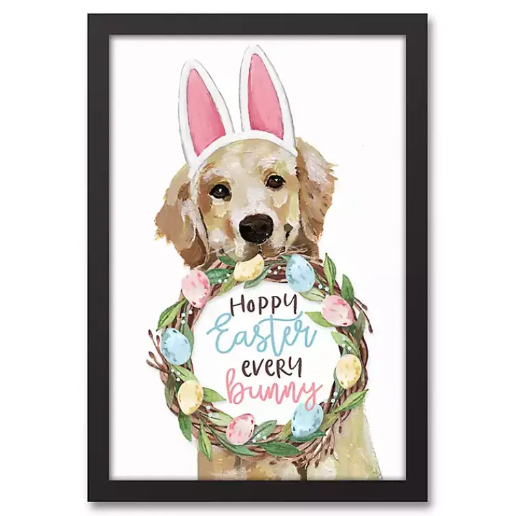 Easter Decorations>Kirklands Home Hoppy Easter Puppy Framed Canvas Print