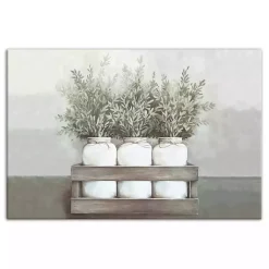 Kirklands Home Horizontal Mason Jar Greenery Canvas Art Print Multi