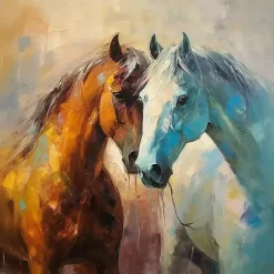 Kirklands Home Horse Couple Framed Canvas Art Print Hot